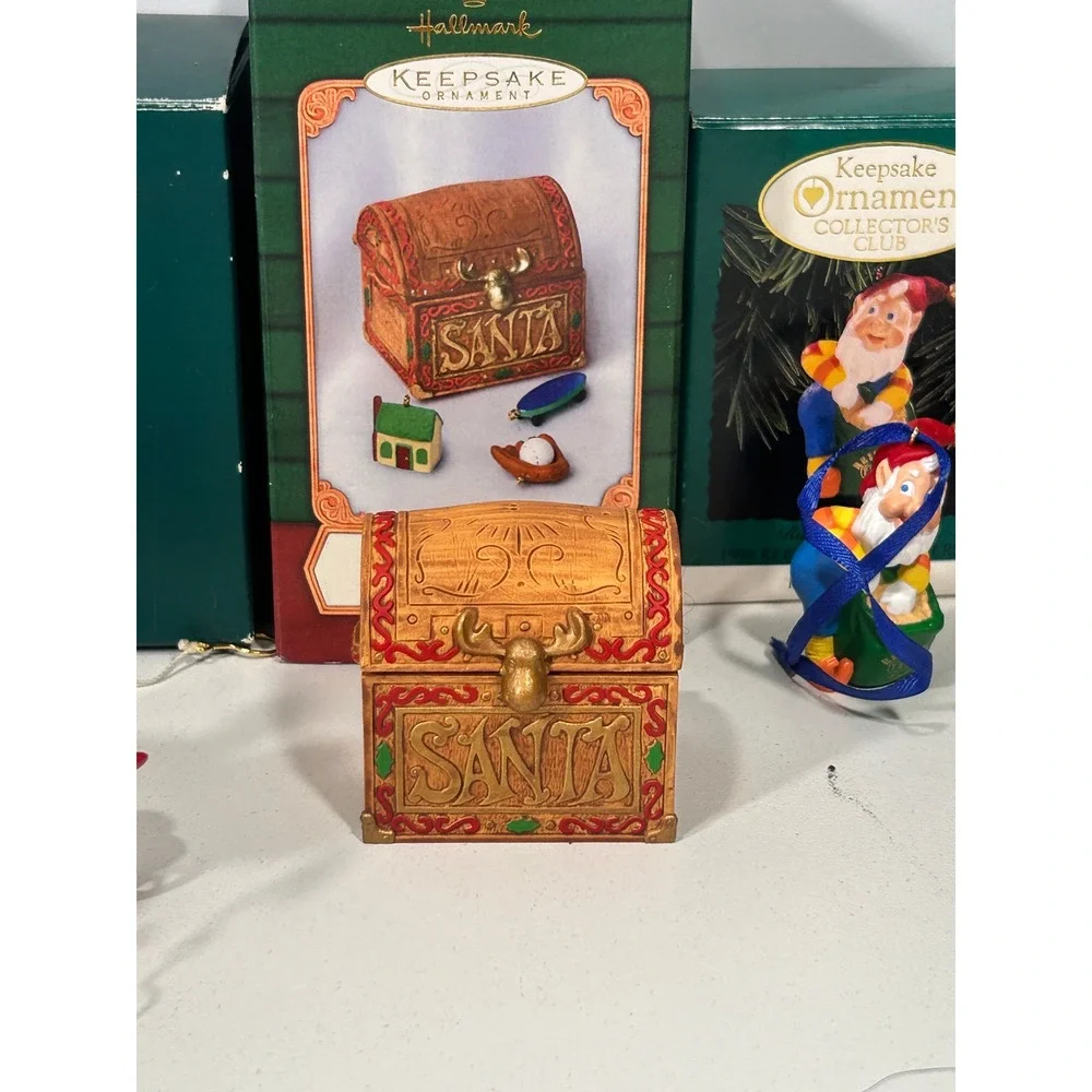Hallmark Keepsake Ornament Collector's Club Lot 1990s Vintage Santa Elf Rodney